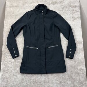 OGIO LOG504 Womens Soft Shell Trench Jacket Black Fleece Lined Small Coat